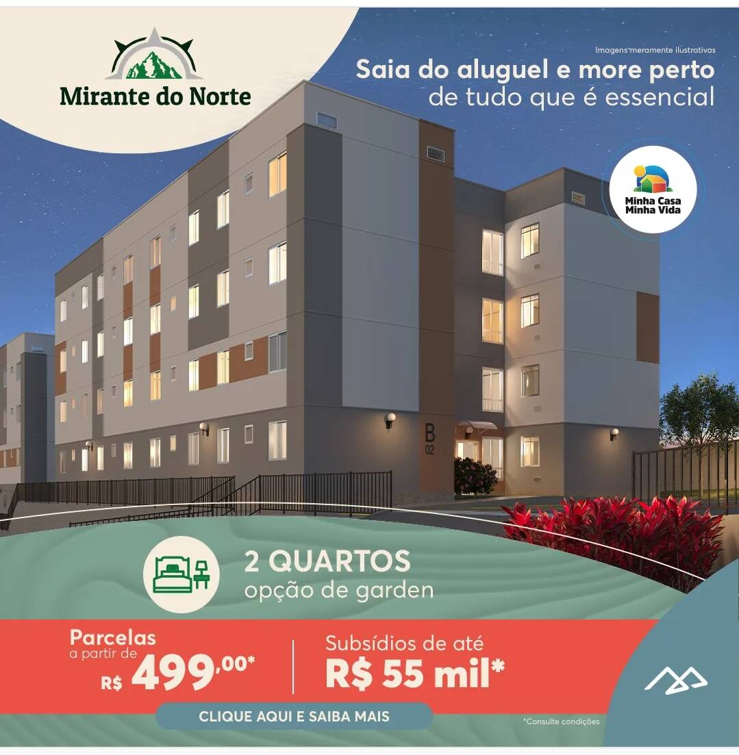 Lançamento Mirante do Norte,parcelas a partir R$499,00