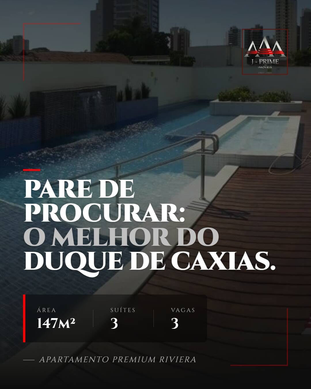 Apartamento Premium Riviera Duque de Caxias 3 Suítes, 147m²3 Vagas