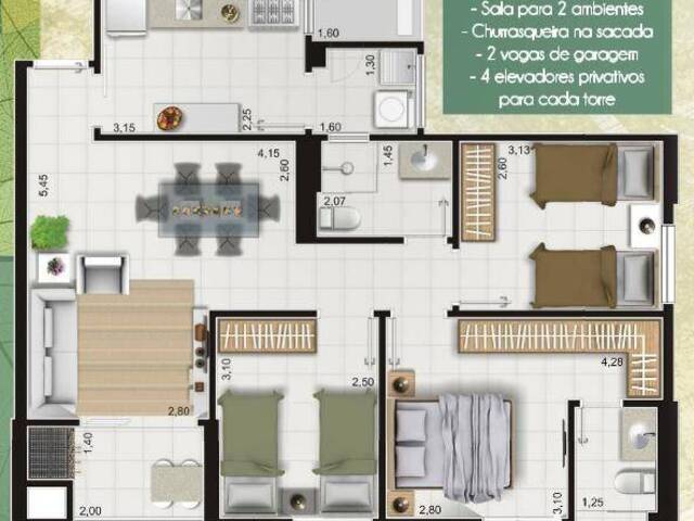 #1311 - Apartamento para Locação em Cuiabá - MT - 3