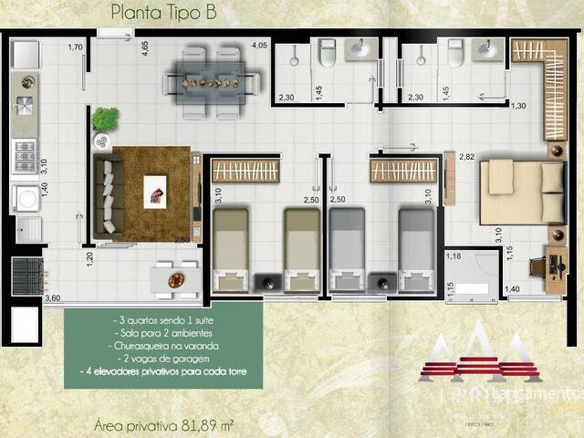 #1311 - Apartamento para Locação em Cuiabá - MT - 2